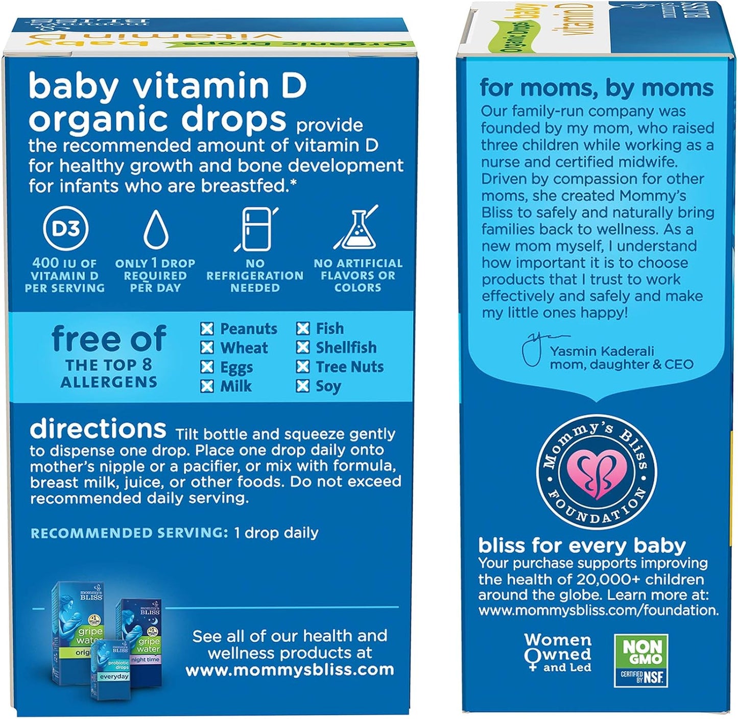 Mommy's Bliss Organic Baby Vitamin D Drops | Promotes Healthy Growth and Bone Development | Age Newborn+ | 0.11 Fl Oz (100 Servings)
