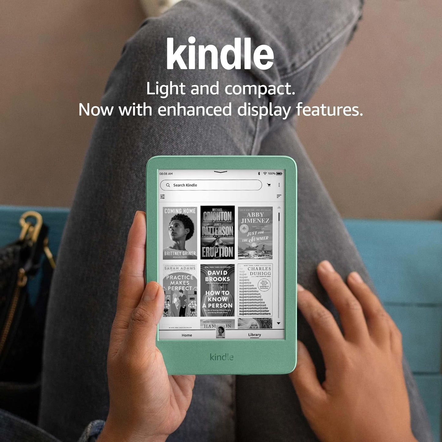 Kindle (16 GB) - Lightest & Most Compact Kindle, 6" Glare Free Display, Faster Page Turns, Adjustable Front Light & Long Battery Life