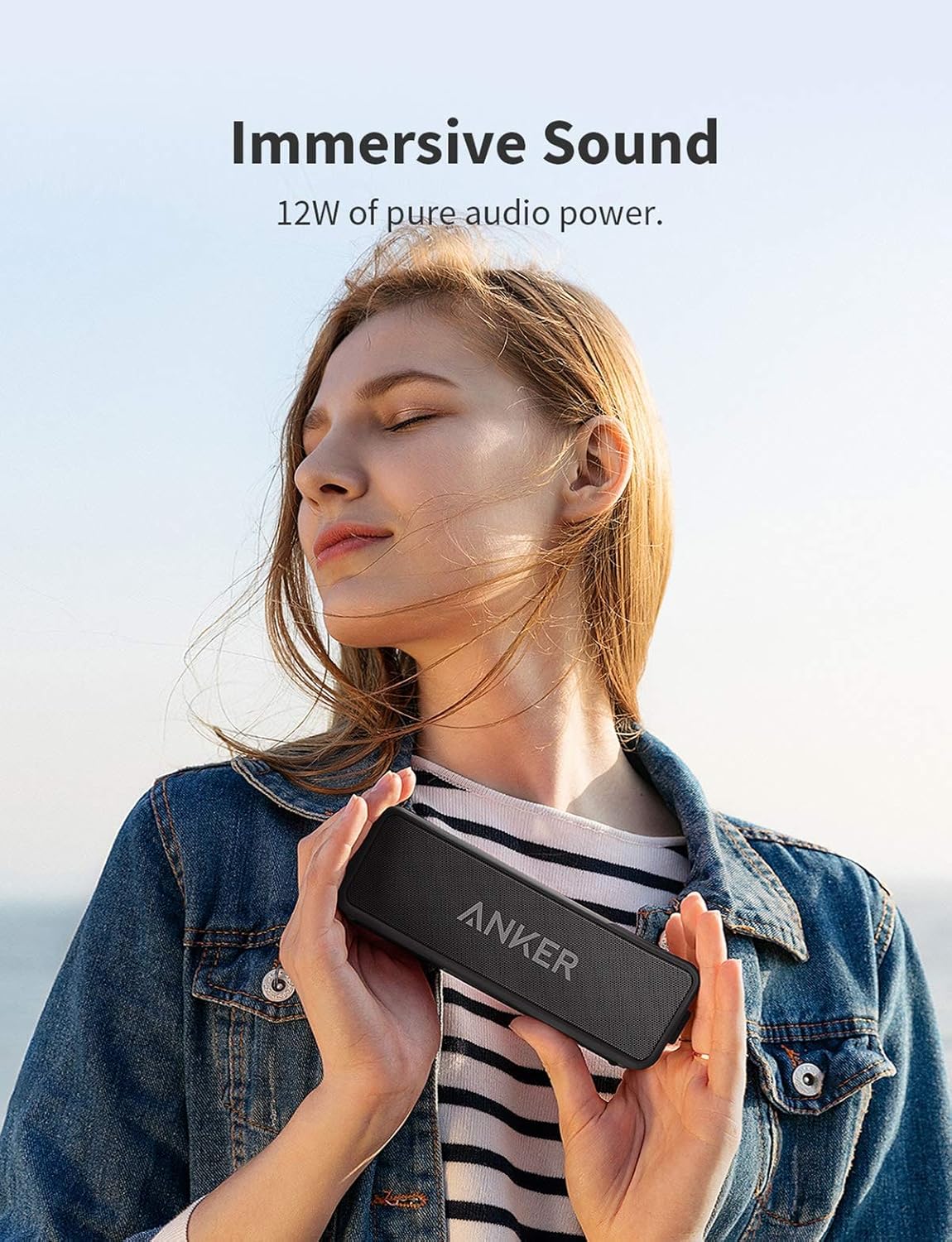 Anker Soundcore 2 Portable Bluetooth Speaker with Stereo Sound, IPX7 Waterproof, 24-Hour Playtime