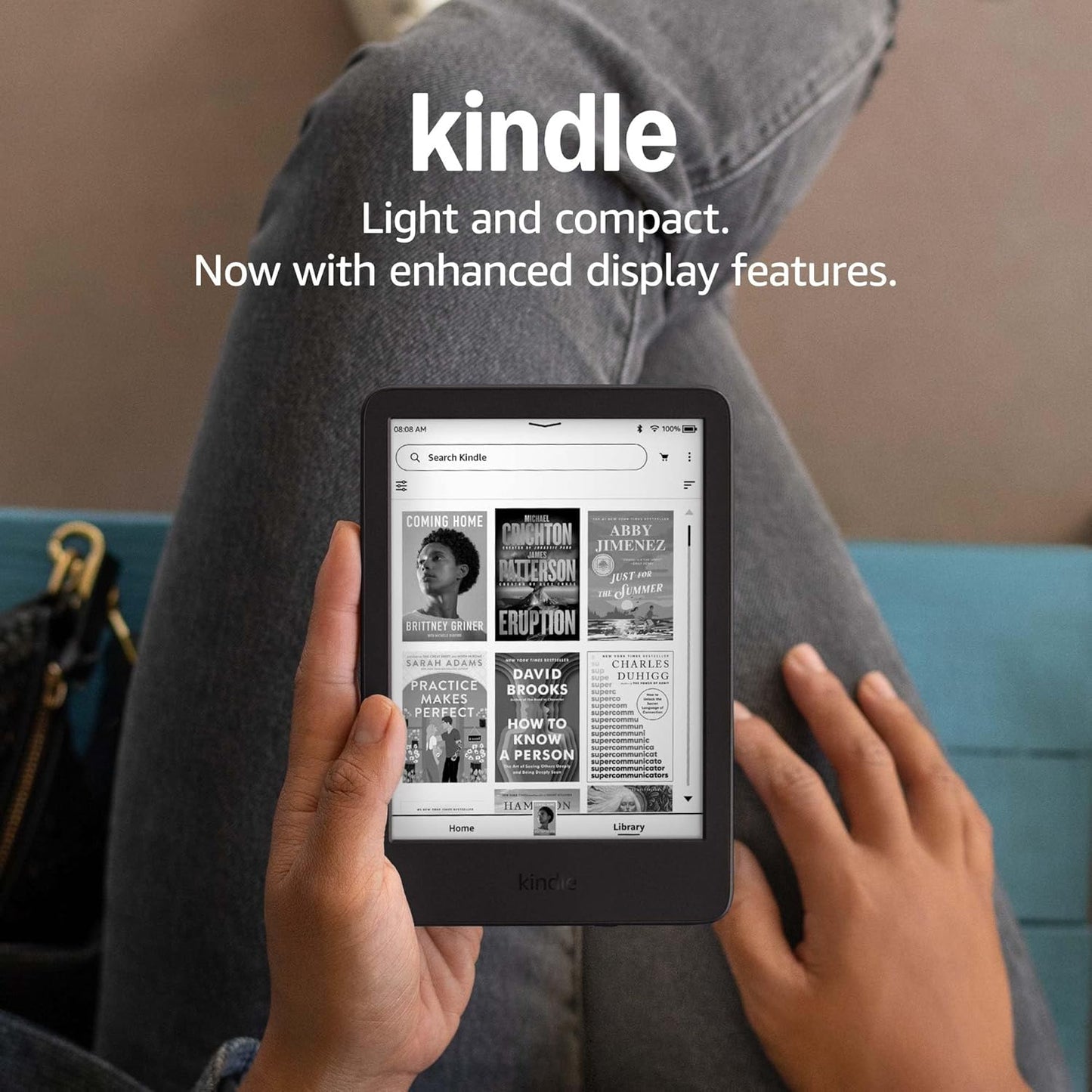 Kindle (16 GB) - Lightest & Most Compact Kindle, 6" Glare Free Display, Faster Page Turns, Adjustable Front Light & Long Battery Life