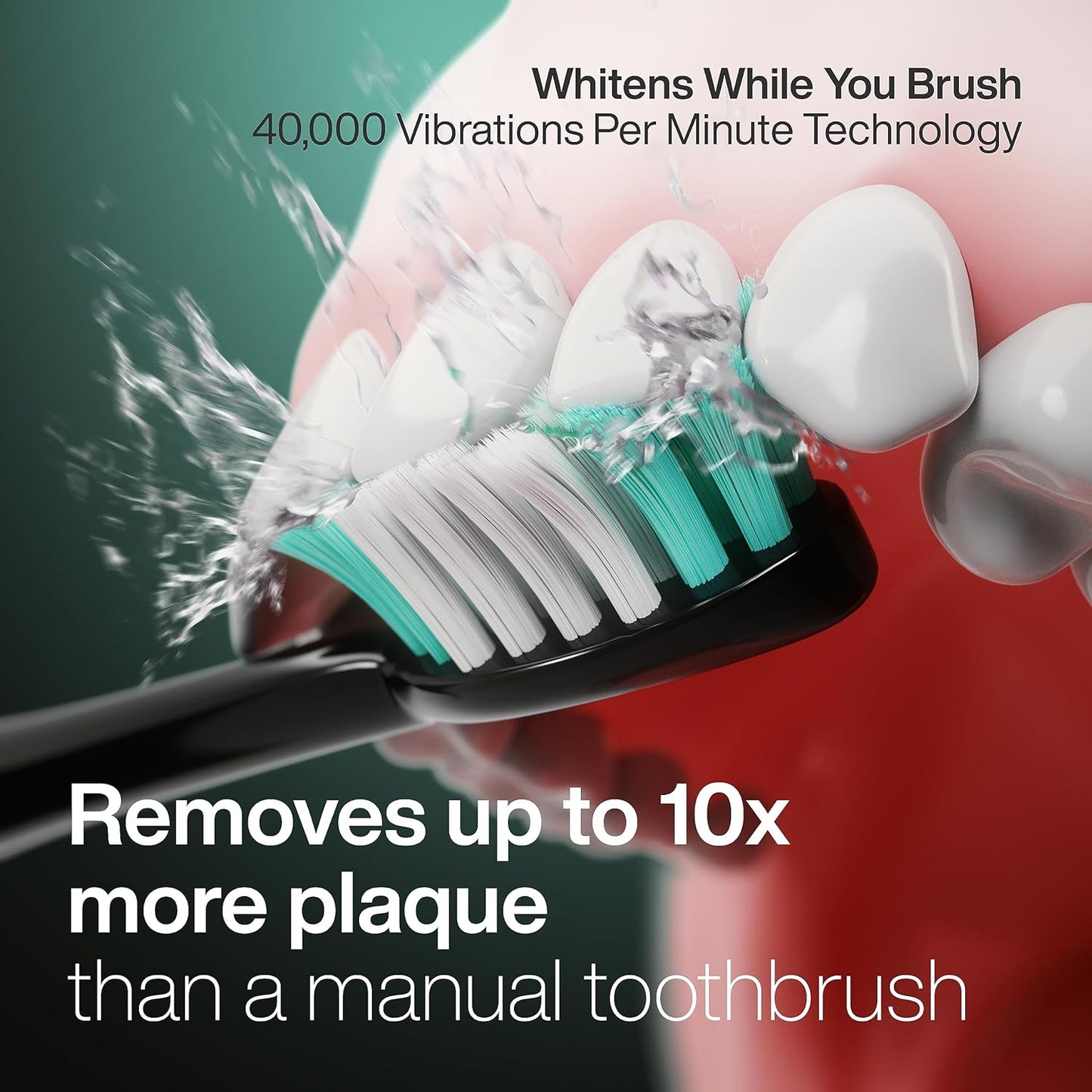 Black Series Ultra Whitening Toothbrush – ADA Accepted Electric Toothbrush- 8 Brush Heads & Travel Case – 40,000 VPM Electric Motor & Wireless Charging - 4 Modes W Smart Timer