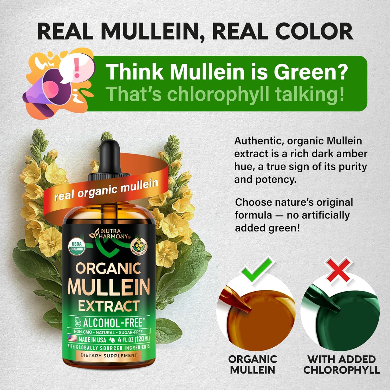 Mullein Drops for Lungs - USDA Organic Liquid - Mullein Leaf Extract Supplement - Made in USA - Lung & Bronchial Cleanse for Smokers - Respiratory Health Support - as Tincture, Tea, Pills - 4 Fl Oz