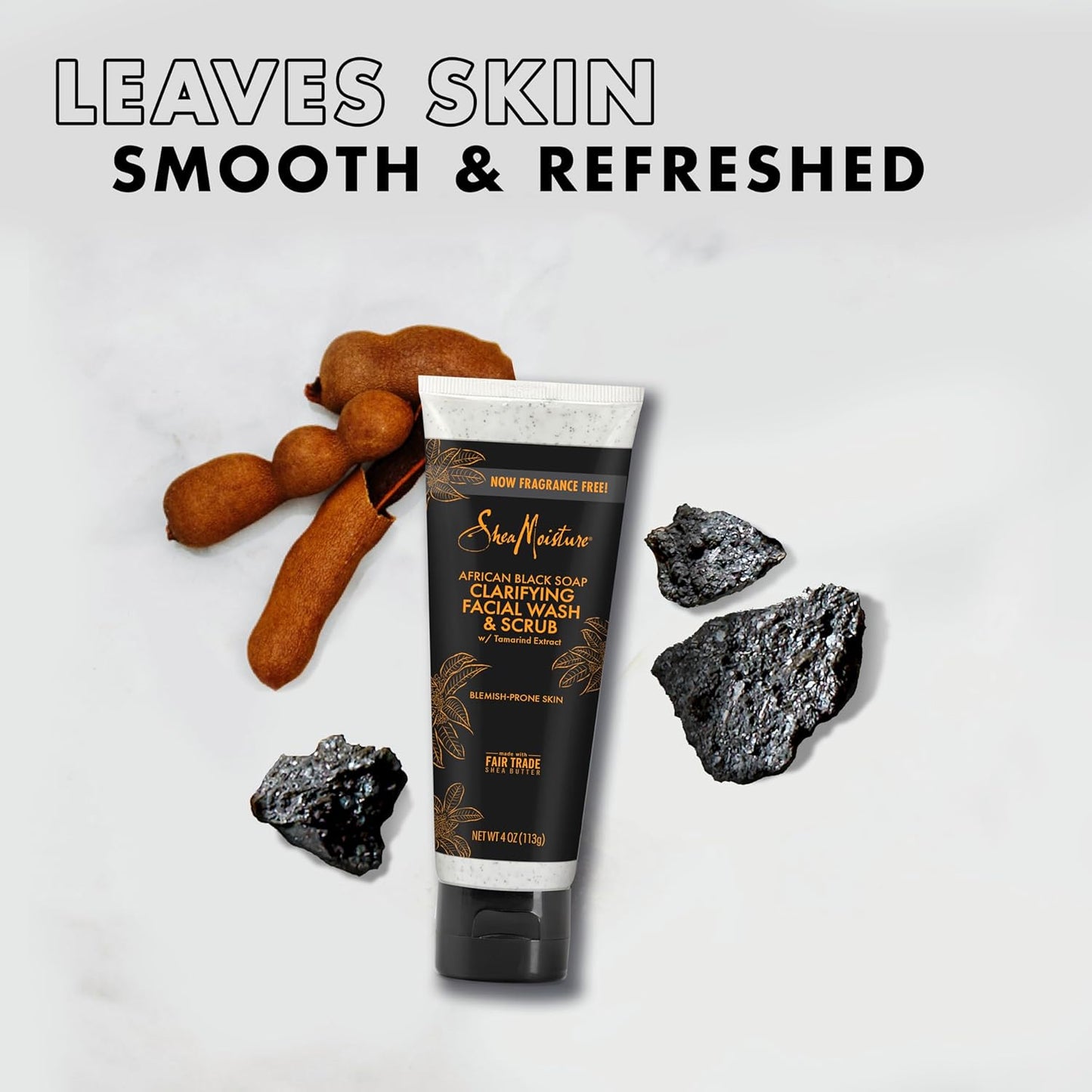Facial Wash and Scrub African Black Soap for Blemish Prone Skin to Clarify Skin 4 Oz