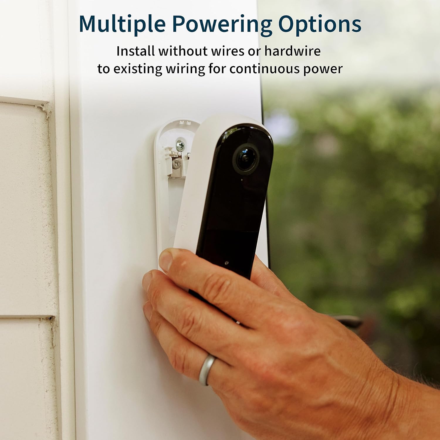 Video Doorbell 2K | 2Nd Gen | Wireless/Wired Option, 2-Way Audio, Night Vision, Head to Toe Video View, Integrated Siren | Live Stream | Real Time Notifications |180 Deg Wide View, White