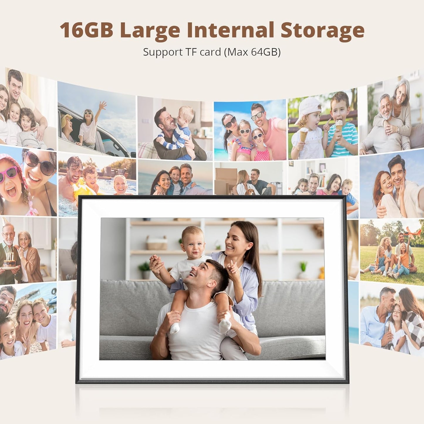Dragon Touch 10.1'' WIFI Digital Picture Frame - 1280 HD IPS Touch Screen Digital Photo Frame Display, Auto-Rotate, Share Photos/Videos Instantly