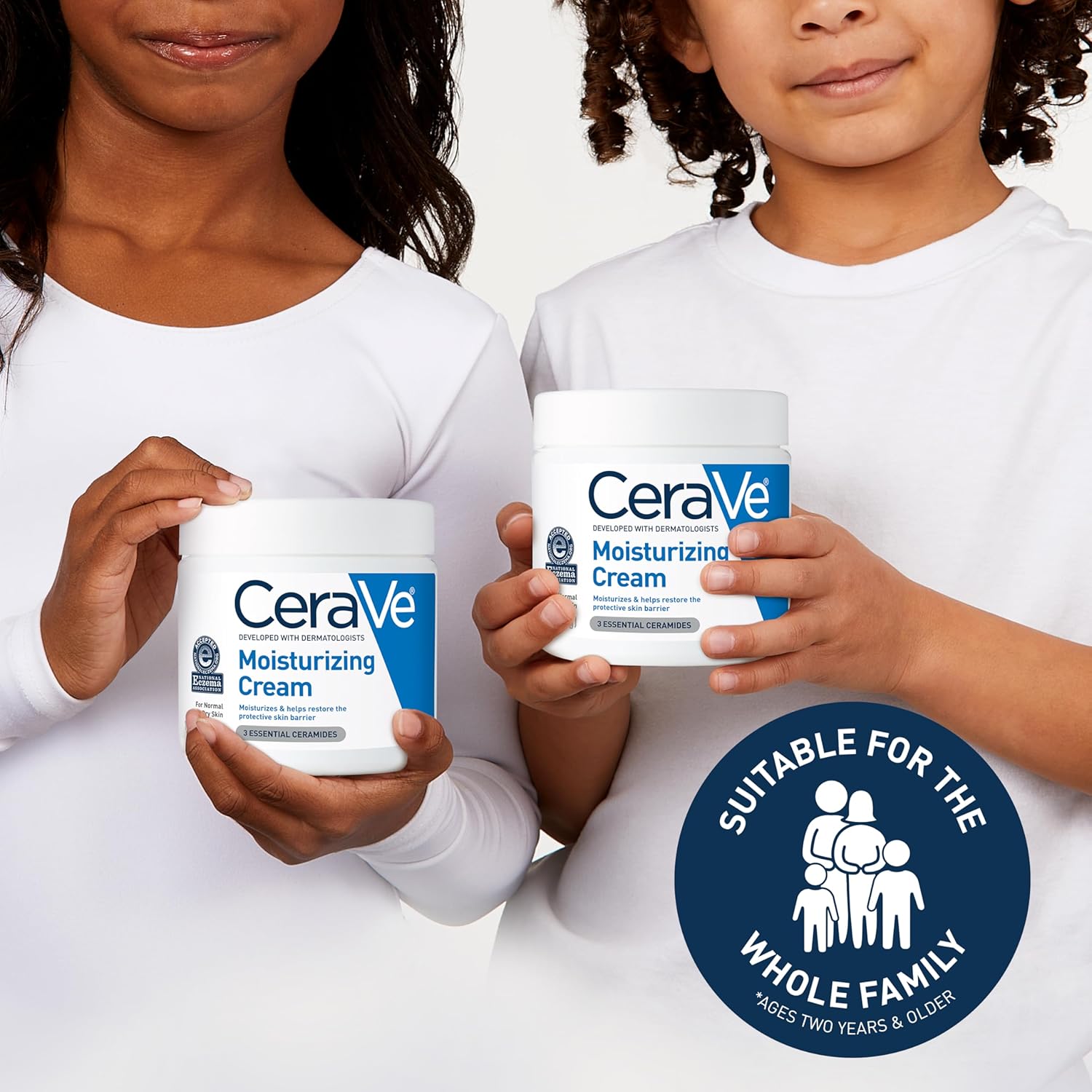 CeraVe Moisturizing Cream, Body & Face Moisturizer for Dry Skin with Hyaluronic Acid and Ceramides, Daily Moisturizer, Oil-Free, Fragrance Free, Non-Comedogenic