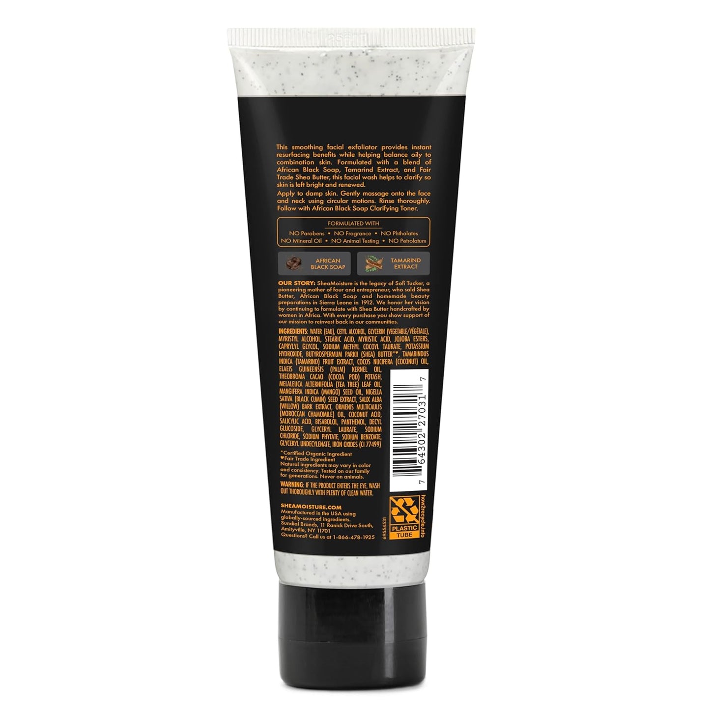 Facial Wash and Scrub African Black Soap for Blemish Prone Skin to Clarify Skin 4 Oz