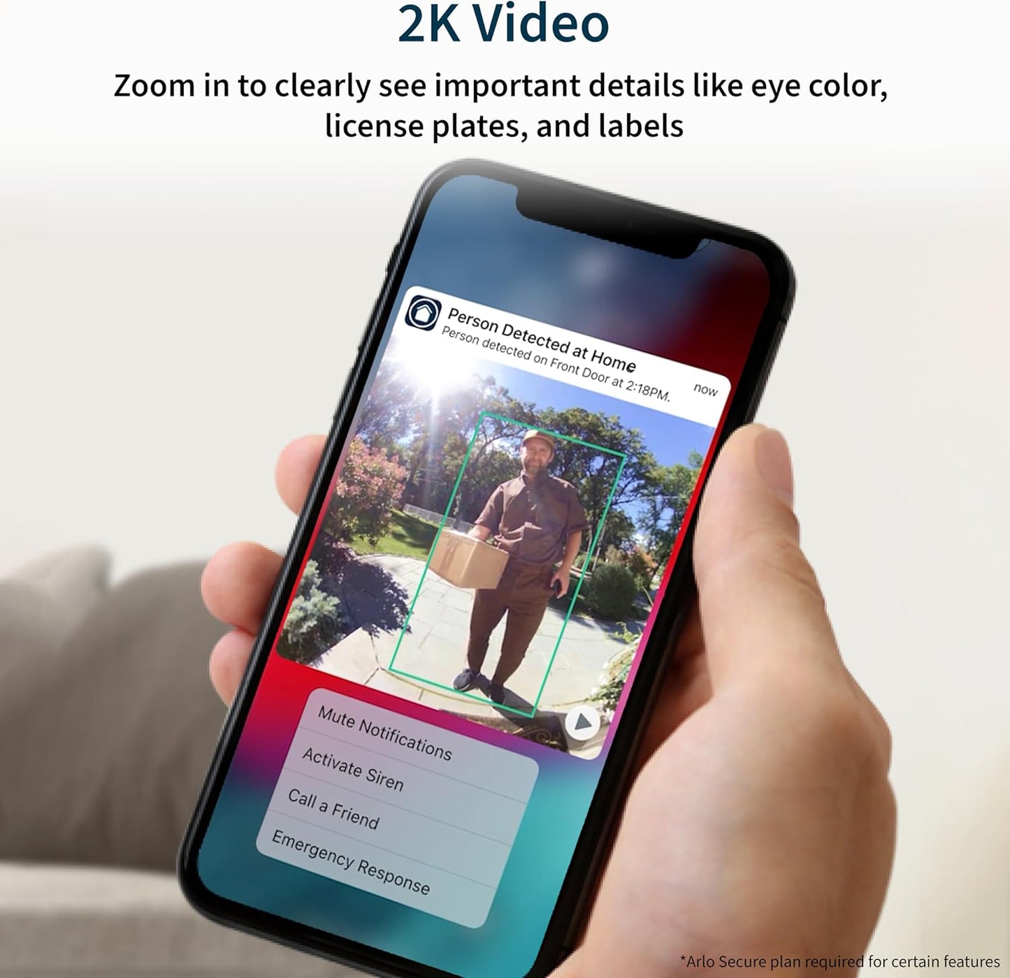 Video Doorbell 2K | 2Nd Gen | Wireless/Wired Option, 2-Way Audio, Night Vision, Head to Toe Video View, Integrated Siren | Live Stream | Real Time Notifications |180 Deg Wide View, White