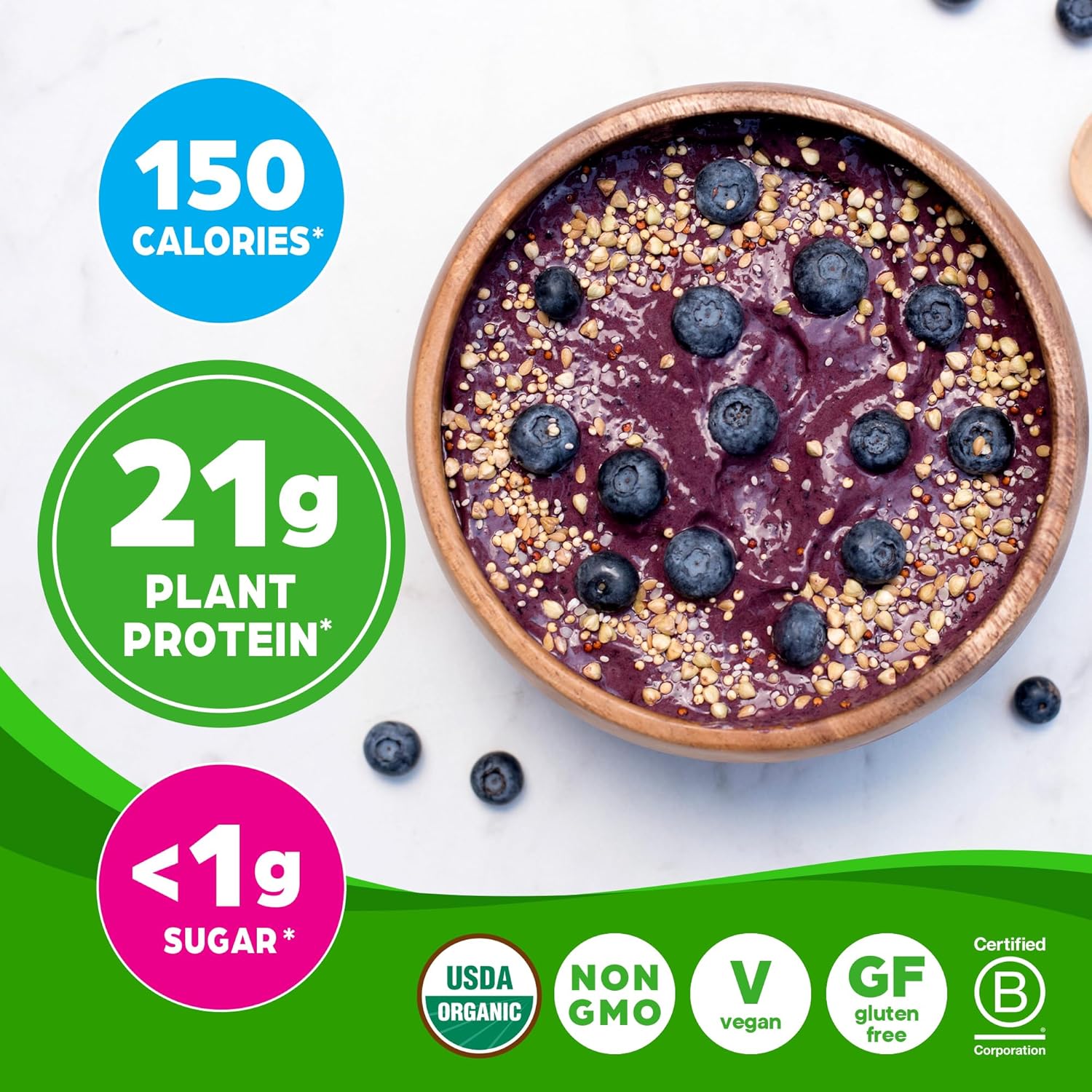 Orgain Organic Vegan Protein Powder, Vanilla Bean - 21G Plant Protein, 6G Prebiotic Fiber, No Lactose Ingredients, No Added Sugar, Non-GMO