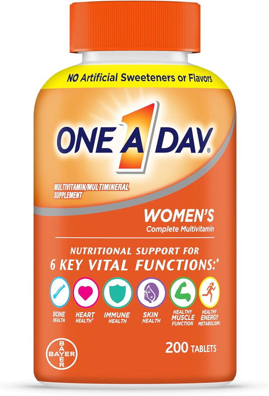 Women’S Multivitamin with Vitamin A, C, D, E and All 8 B Vitamins, Calcium, Vitamins for Women, for Bone Health, Skin Health & Immune Health Support , 200 Count