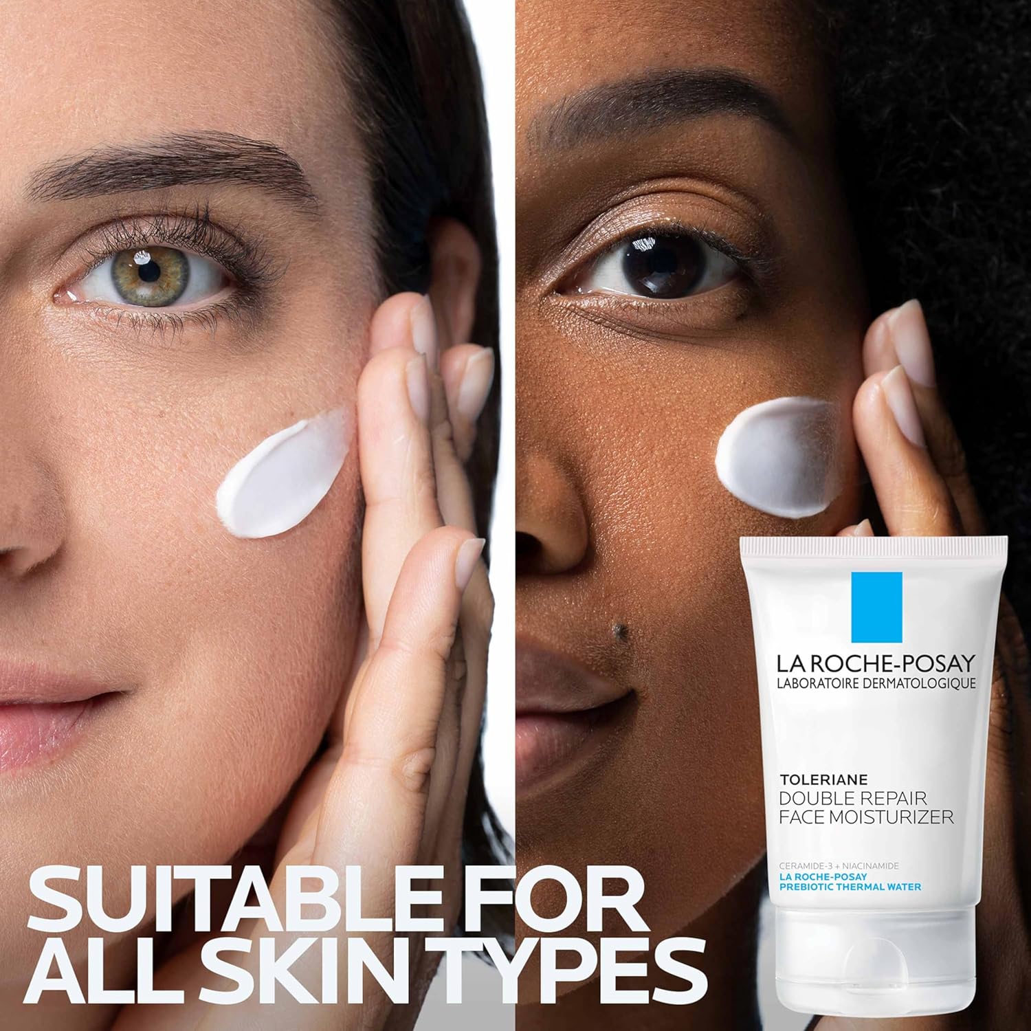 La Roche-Posay Toleriane Double Repair Face Moisturizer Cream w/Ceramide & Niacinamide for All Skin Types, Oil Free, Fragrance Free