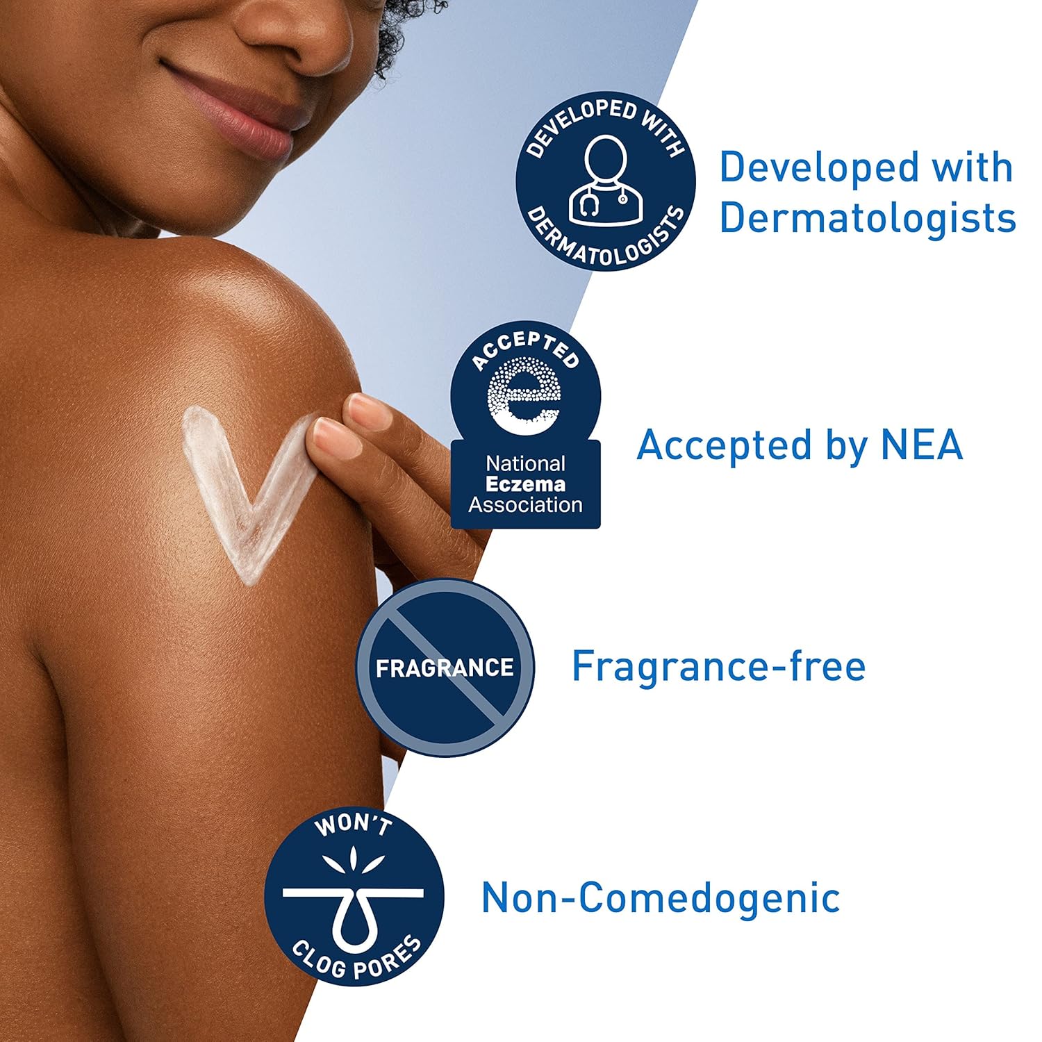 CeraVe Moisturizing Cream, Body & Face Moisturizer for Dry Skin with Hyaluronic Acid and Ceramides, Daily Moisturizer, Oil-Free, Fragrance Free, Non-Comedogenic