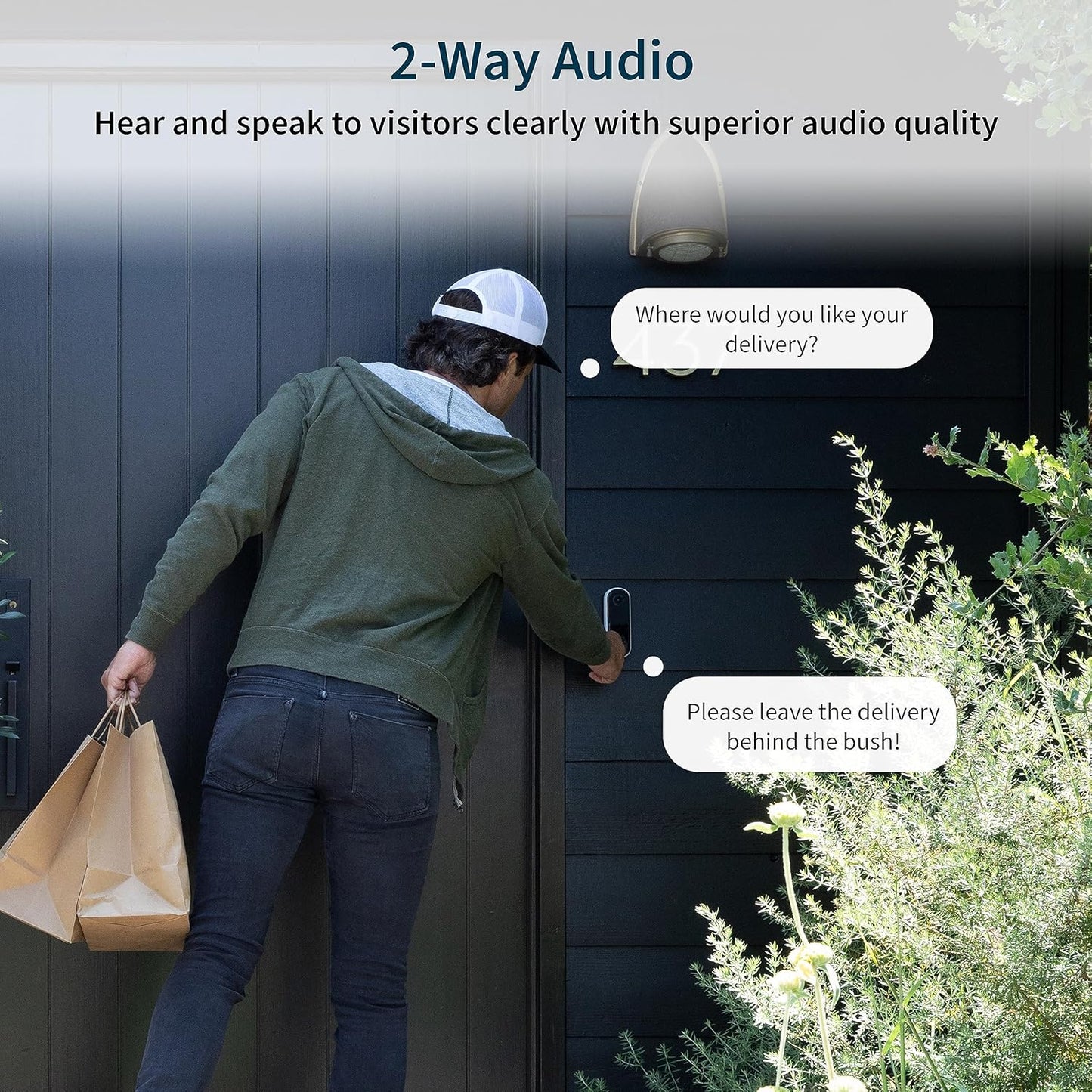Video Doorbell 2K | 2Nd Gen | Wireless/Wired Option, 2-Way Audio, Night Vision, Head to Toe Video View, Integrated Siren | Live Stream | Real Time Notifications |180 Deg Wide View, White