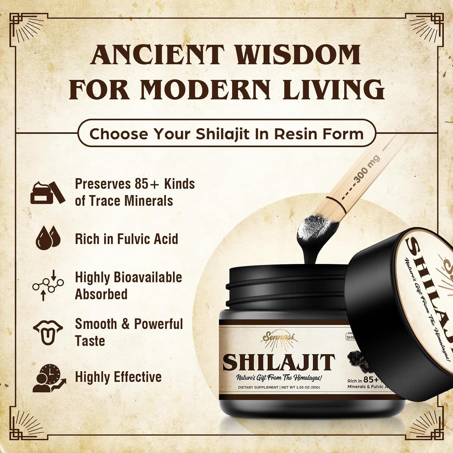Shilajit Pure Himalayan Organic Shilajit Resin - 600Mg Maximum Potency Natural Organic Shilajit Resin with 85+ Trace Minerals & Fulvic Acid for Energy, Immune Support