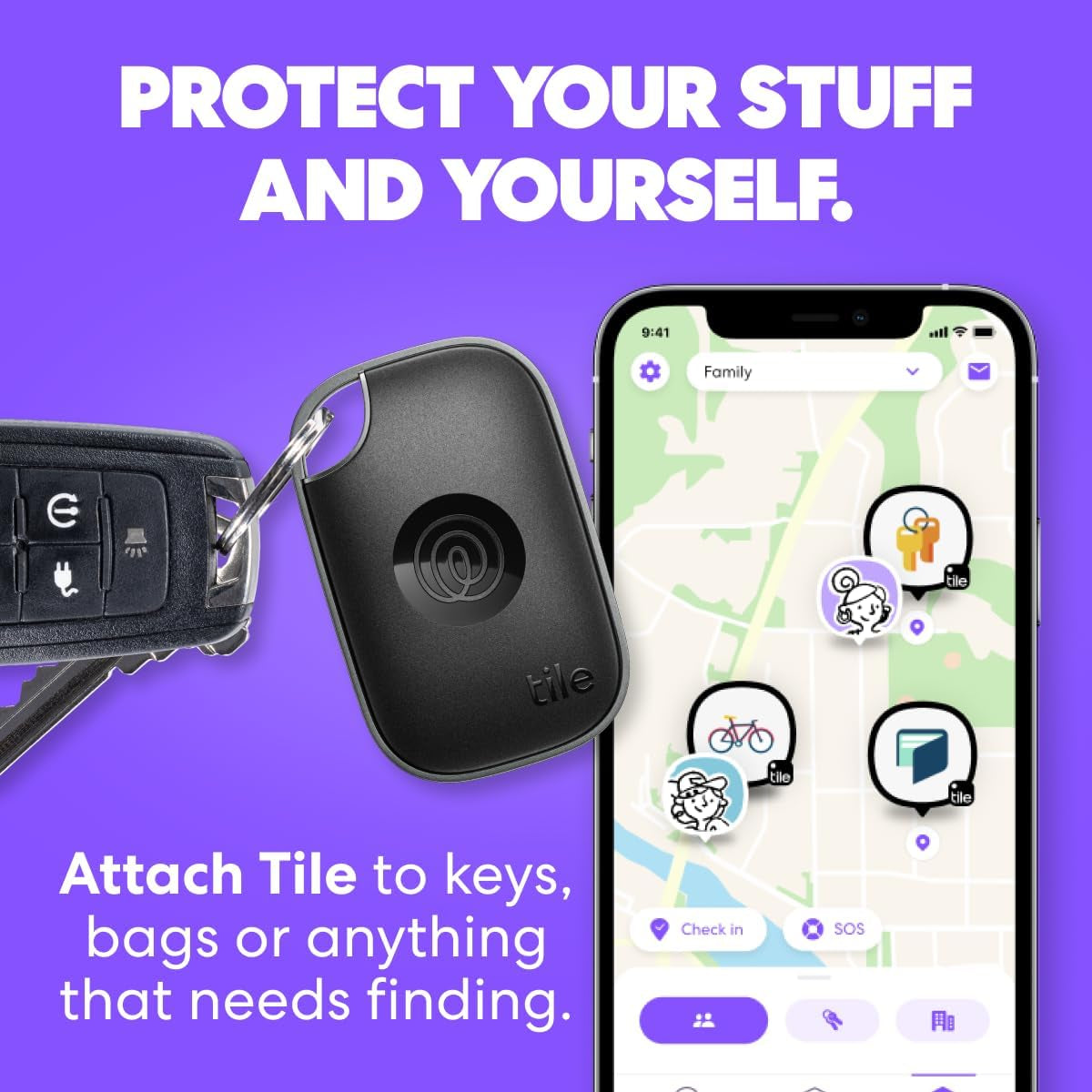 TILE by Life360 Pro Powerful Bluetooth Tracker - Key Finder & Item Locator - Both iOS & Android Compatible
