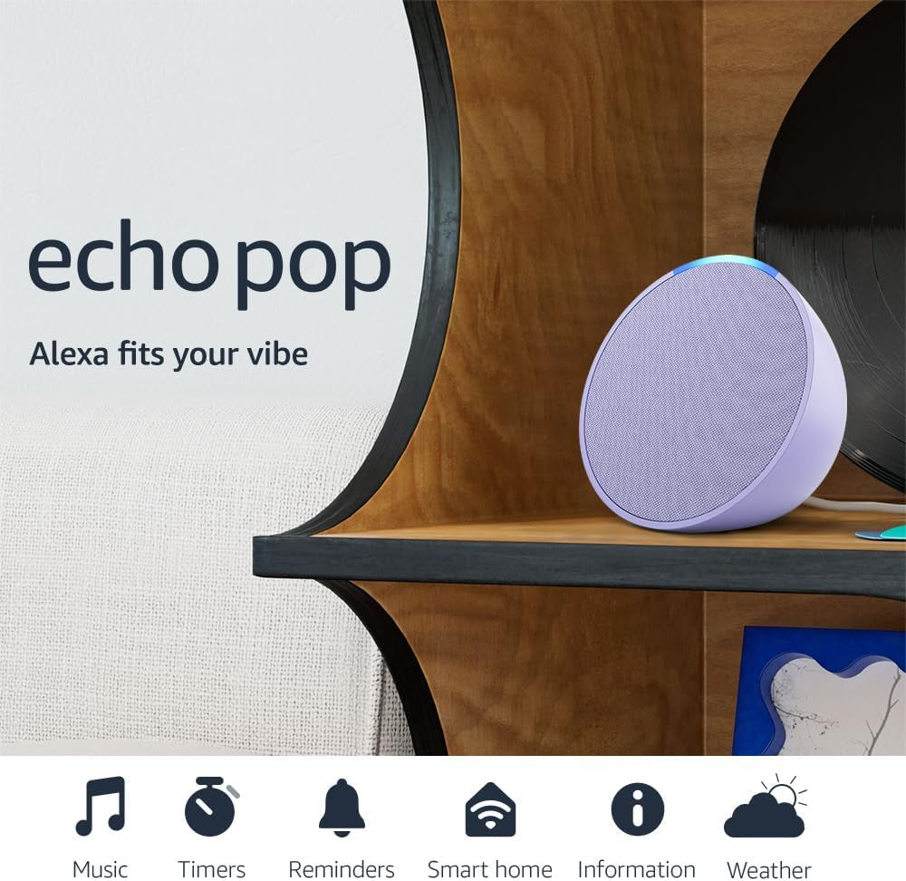 Echo Pop (Newest Model), Our Smallest Alexa Speaker, Fits in Any Room