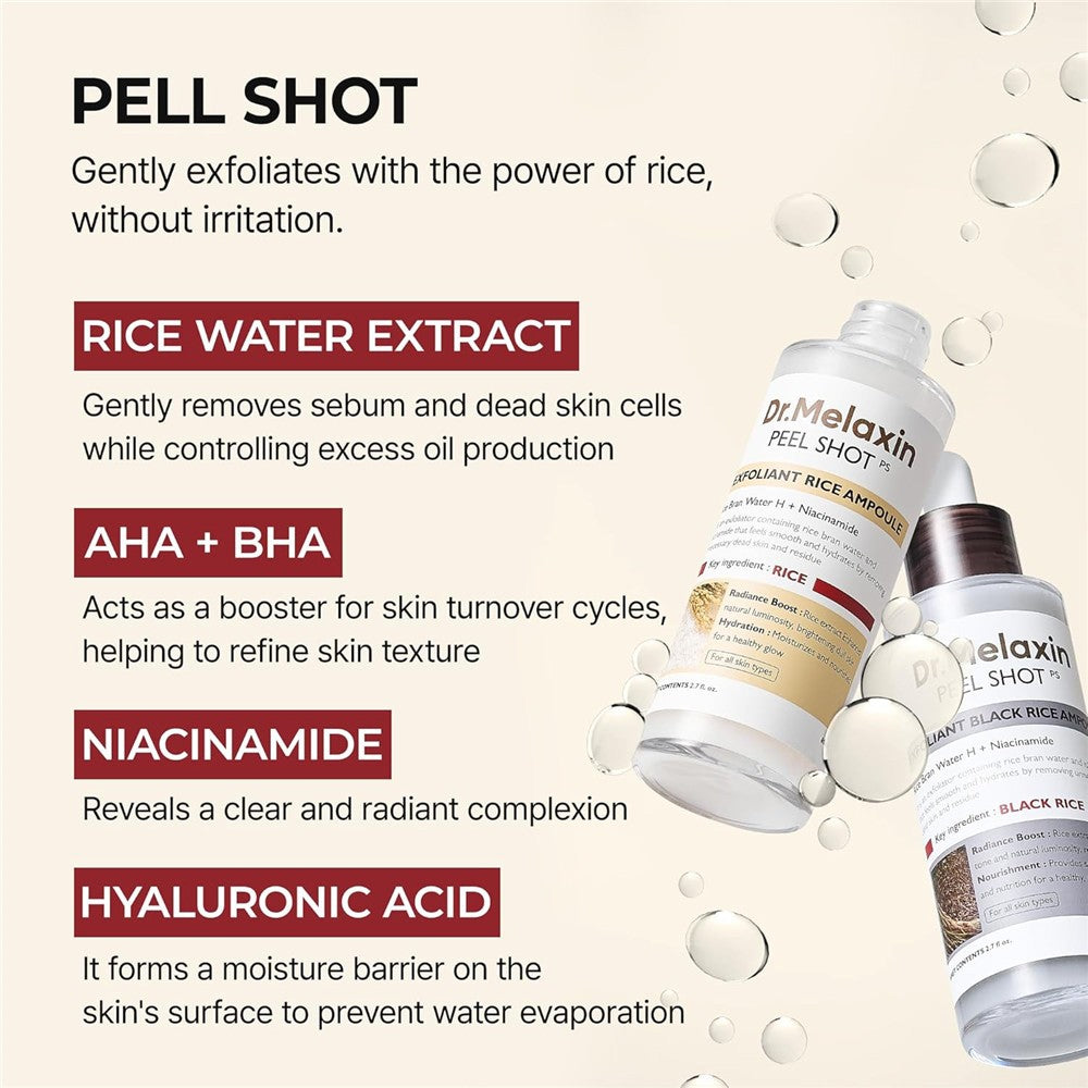 Dr Melaxin Peel Shot Glow Exfoliant Rice Ampoule