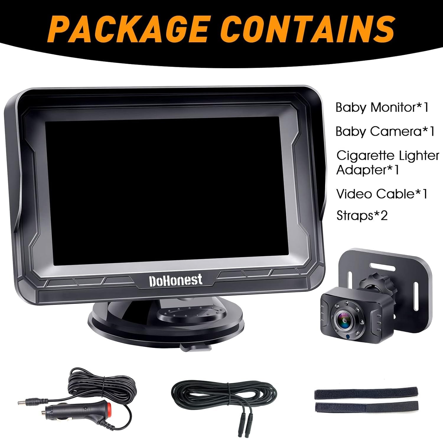DoHonest Baby Car Camera HD 1080P - Rear-Facing Car Baby Monitor - Anti-Glare Display - Adds Safety for Kids & Infants