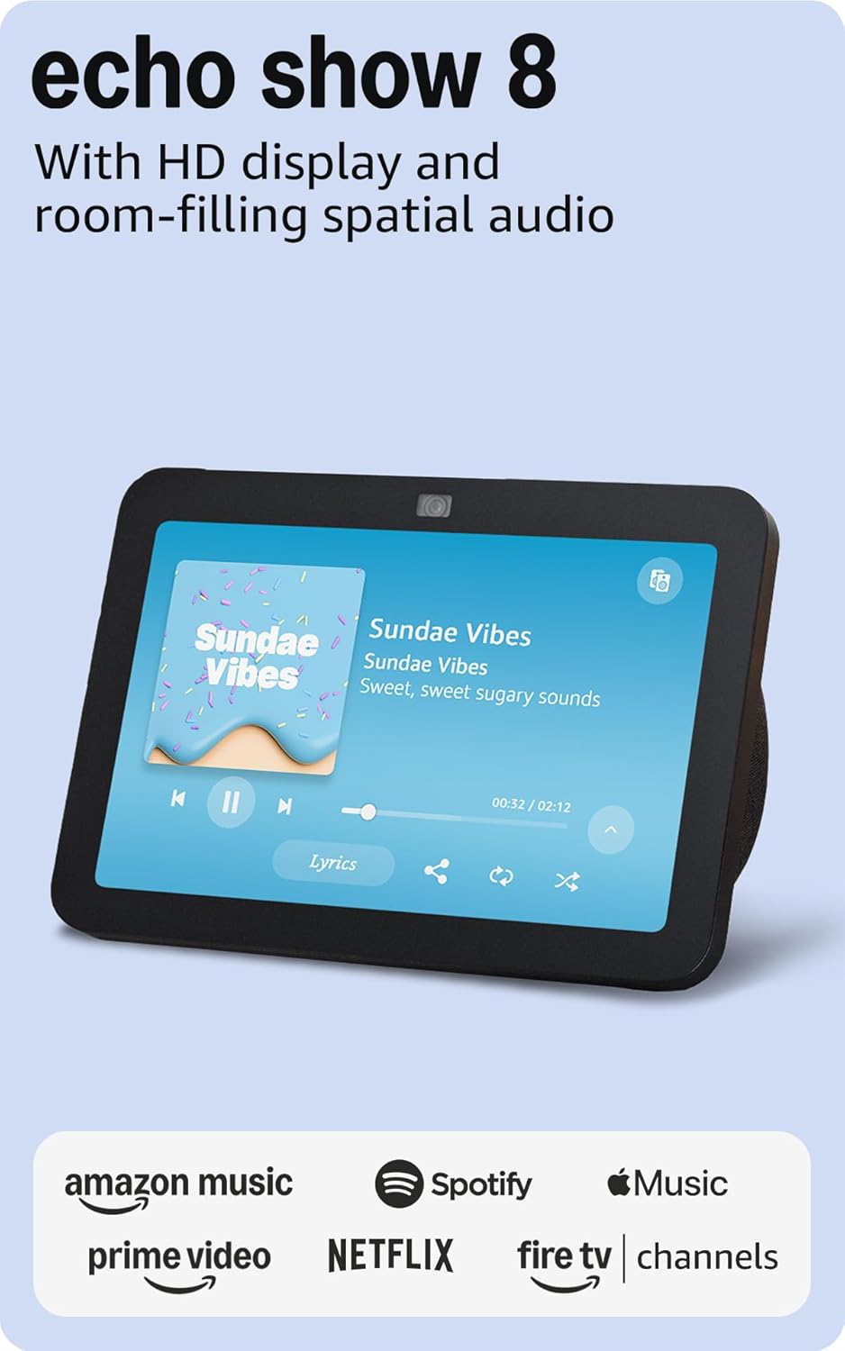 Echo Show 8 Smart Display with Alexa for Video Calls & Home Control