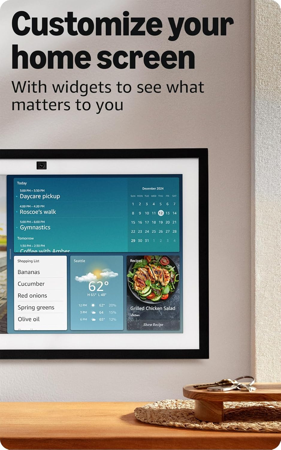 Echo Show 15 Smart Display with Alexa for Home Organization