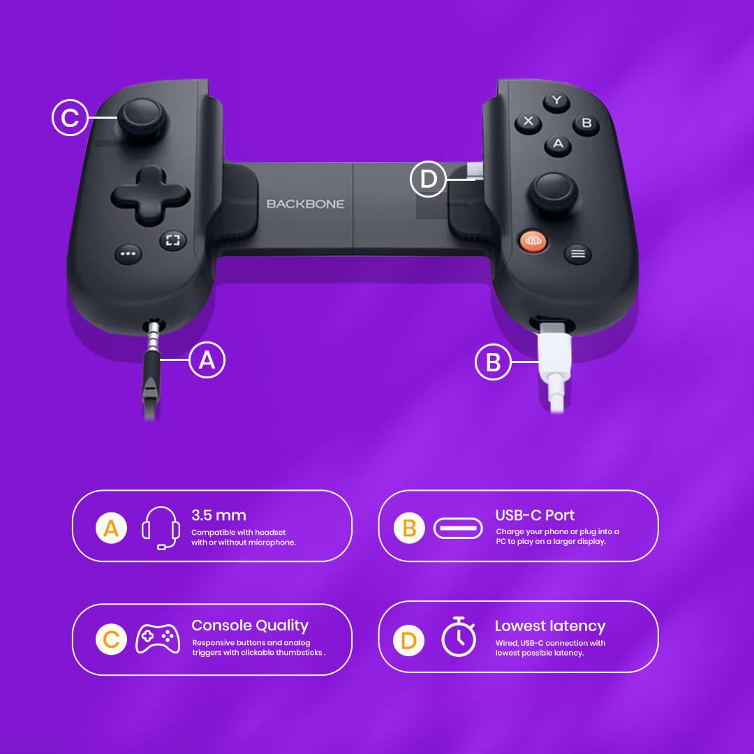 Backbone One Gaming Controller USB-C for Mobile Gaming