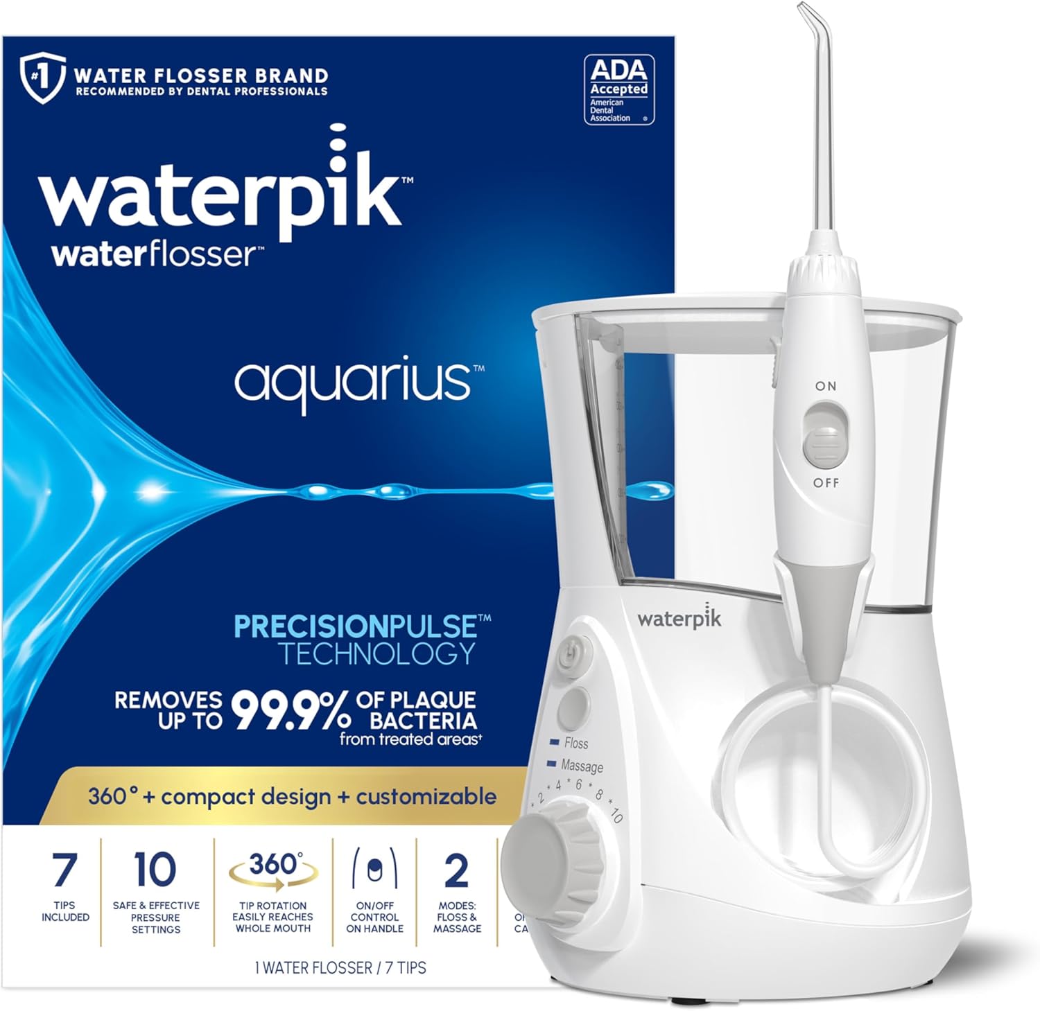 Waterpik Aquarius Water Flosser for Deep Cleaning and Healthier Gums