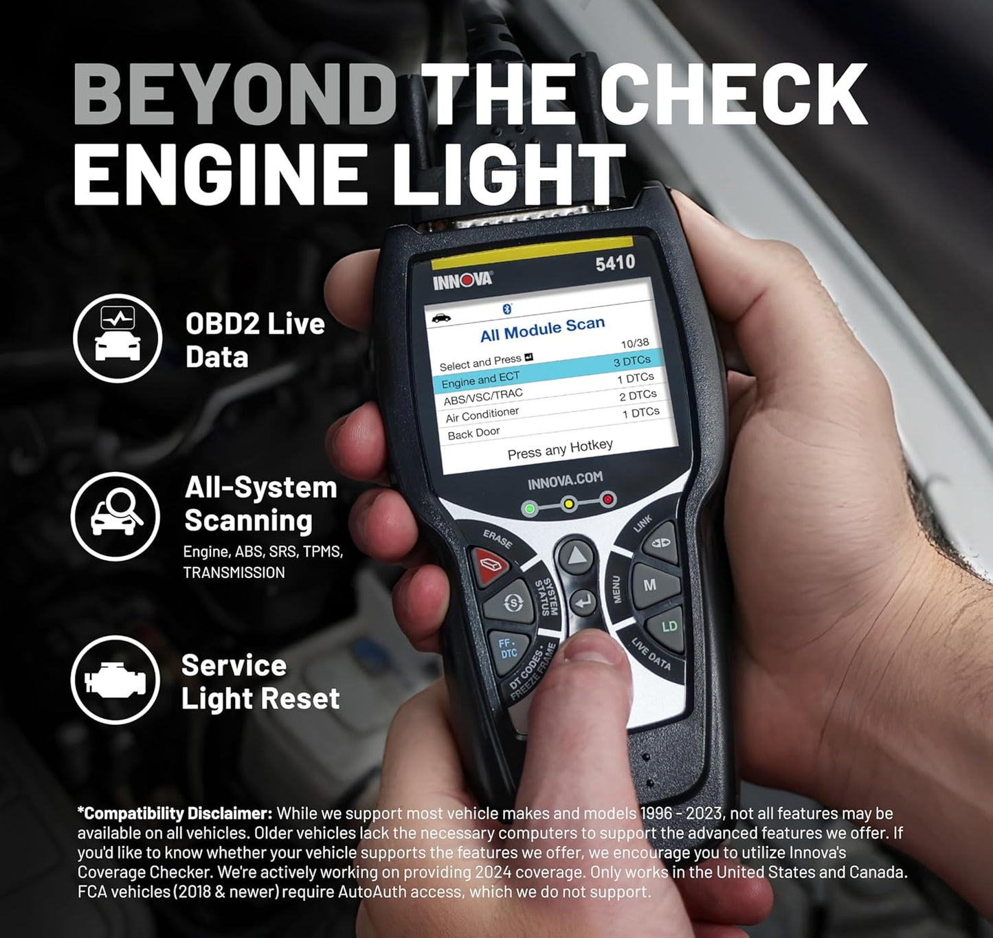 Innova 5410 OBD2 Diagnostic Scanner for Check Engine & ABS Diagnostics