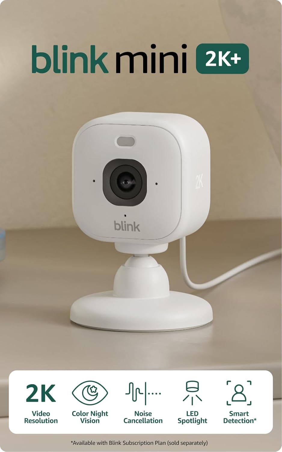Blink Mini 2K Indoor/Outdoor Smart Security Camera | 2 Pack