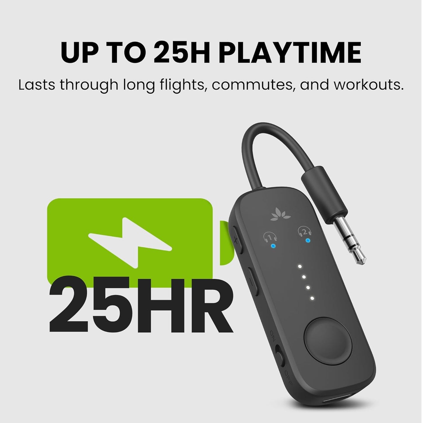 Avantree Relay Premium Airplane Bluetooth Adapter Transmitter