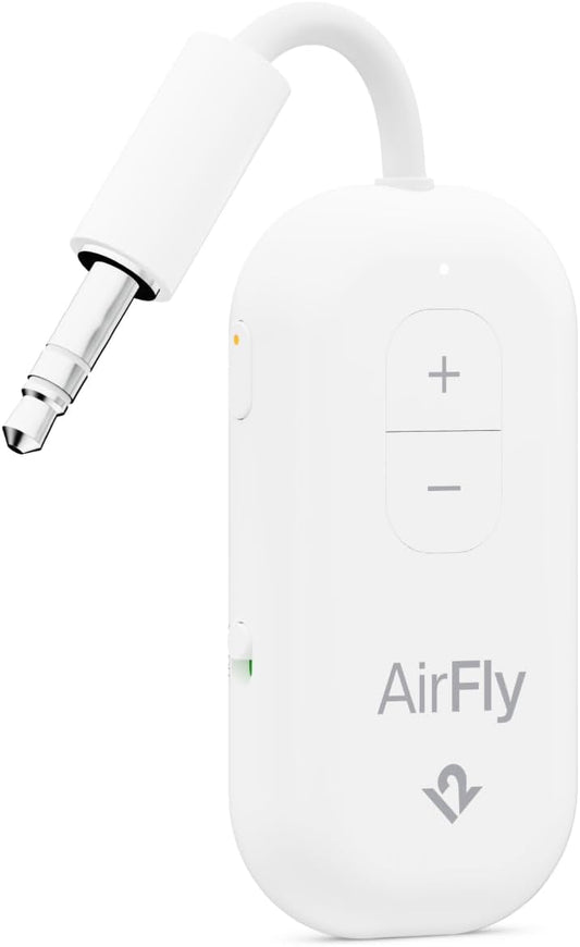 Airfly Pro 2 – Bluetooth Adapter for Airplane - Pairs to AirPods or Wireless Headphones – 3.5mm AUX Bluetooth Transmitter &  Receiver – Airplane Travel Essentials