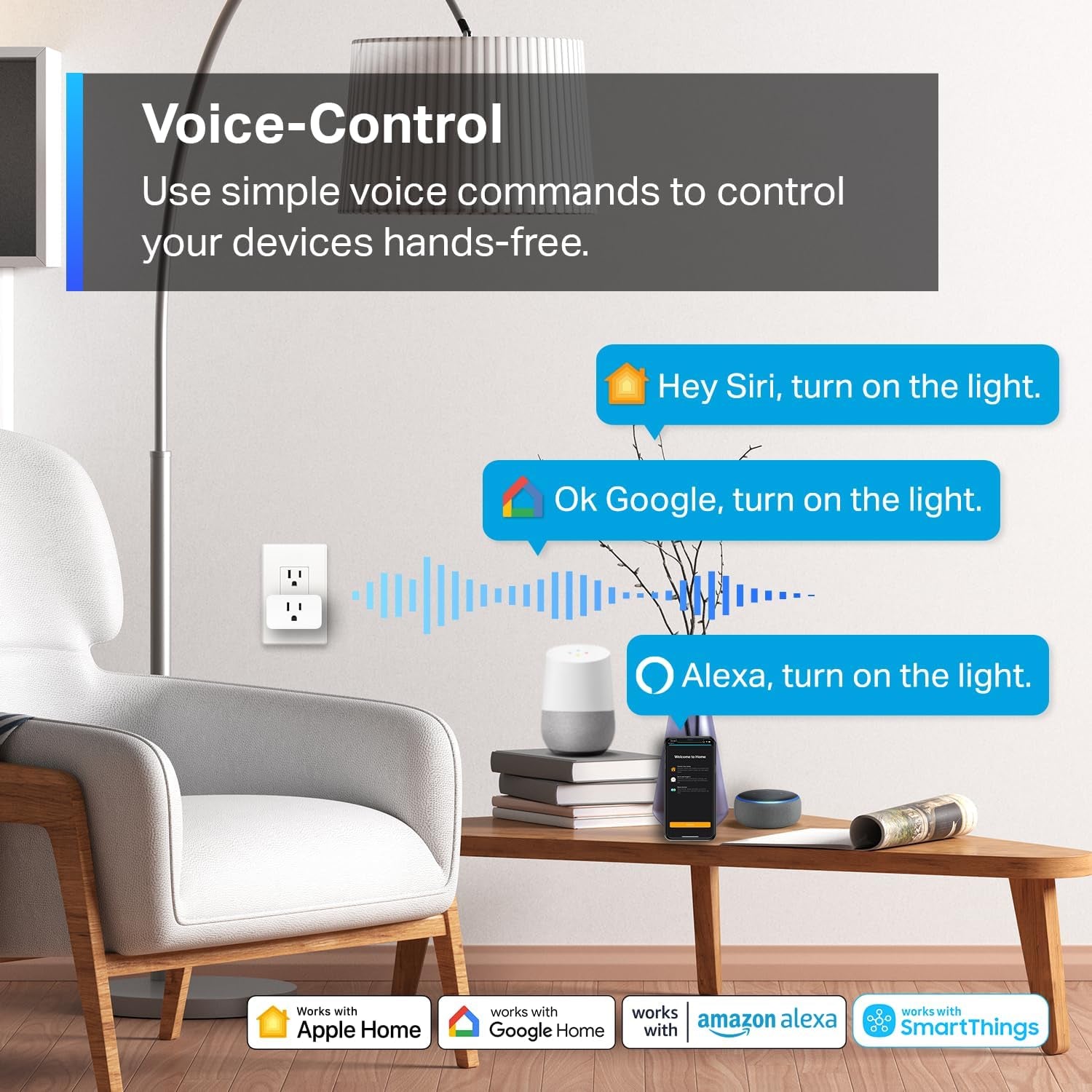 Tapo Mini Smart Plug with App & Voice Control
