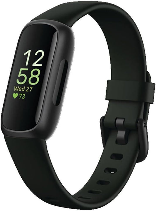 FitBit Inspire 3 Health &-Fitness-Tracker with Stress Management, Workout Intensity, Sleep Tracking, 24/7 Heart Rate and More, Midnight Zen/Black One Size (S & L Bands Included)