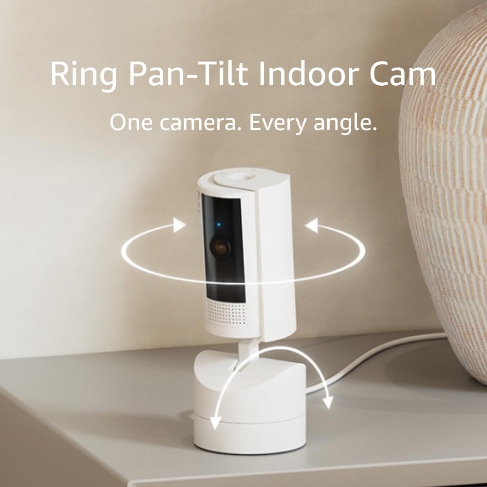 Ring Pan-Tilt Indoor Cam | See All around with 360° Pan Coverage - HD Video Plus Two-Way Talk (2024 Release) 