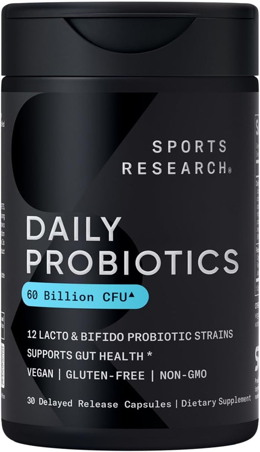 Daily Probiotics 60 Billion CFU - Vegan Capsules for Gut Health & Digestive Support - For Men & Women