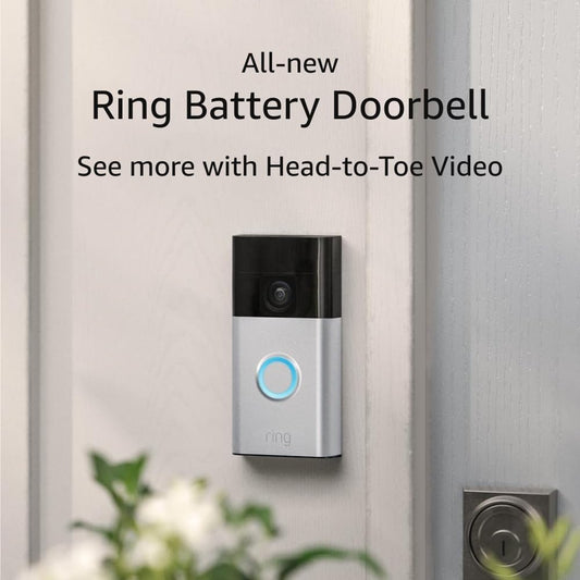 Ring Battery Doorbell, Head-To-Toe Video, Live View with Two-Way Talk and Motion Detection with Alerts 