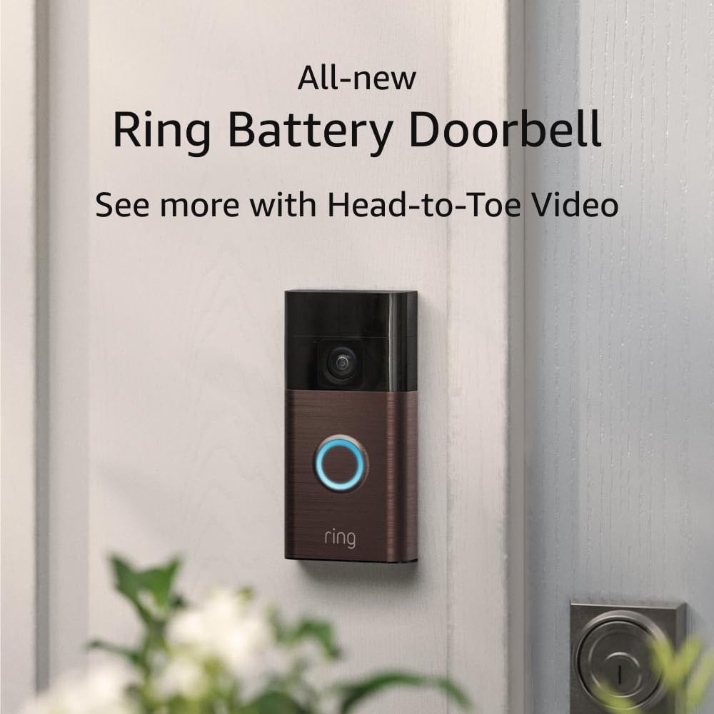 Ring Battery Doorbell, Head-To-Toe Video, Live View with Two-Way Talk and Motion Detection with Alerts 