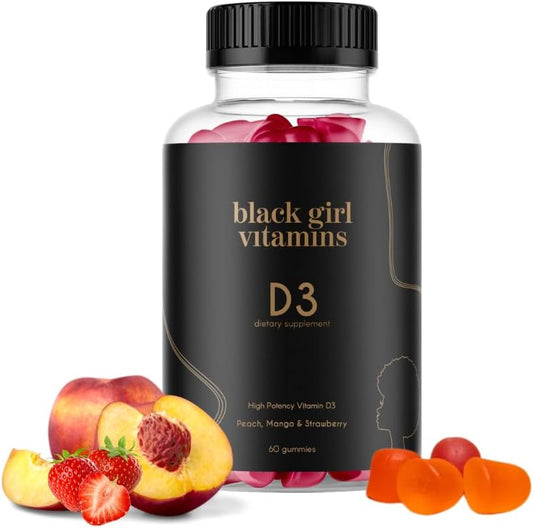 lack Girl Vitamins - Vitamin D3 Gummies for Immune, Energy, & Bone Support - 2000IU (50Mcg) Vitamin D per Serving - Gluten-Free 