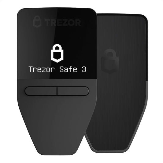 Trezor Safe 3 - Passphrase & Secure Element Protected Crypto Hardware Wallet - Buy, Store, Manage Digital Assets Simply and Safely