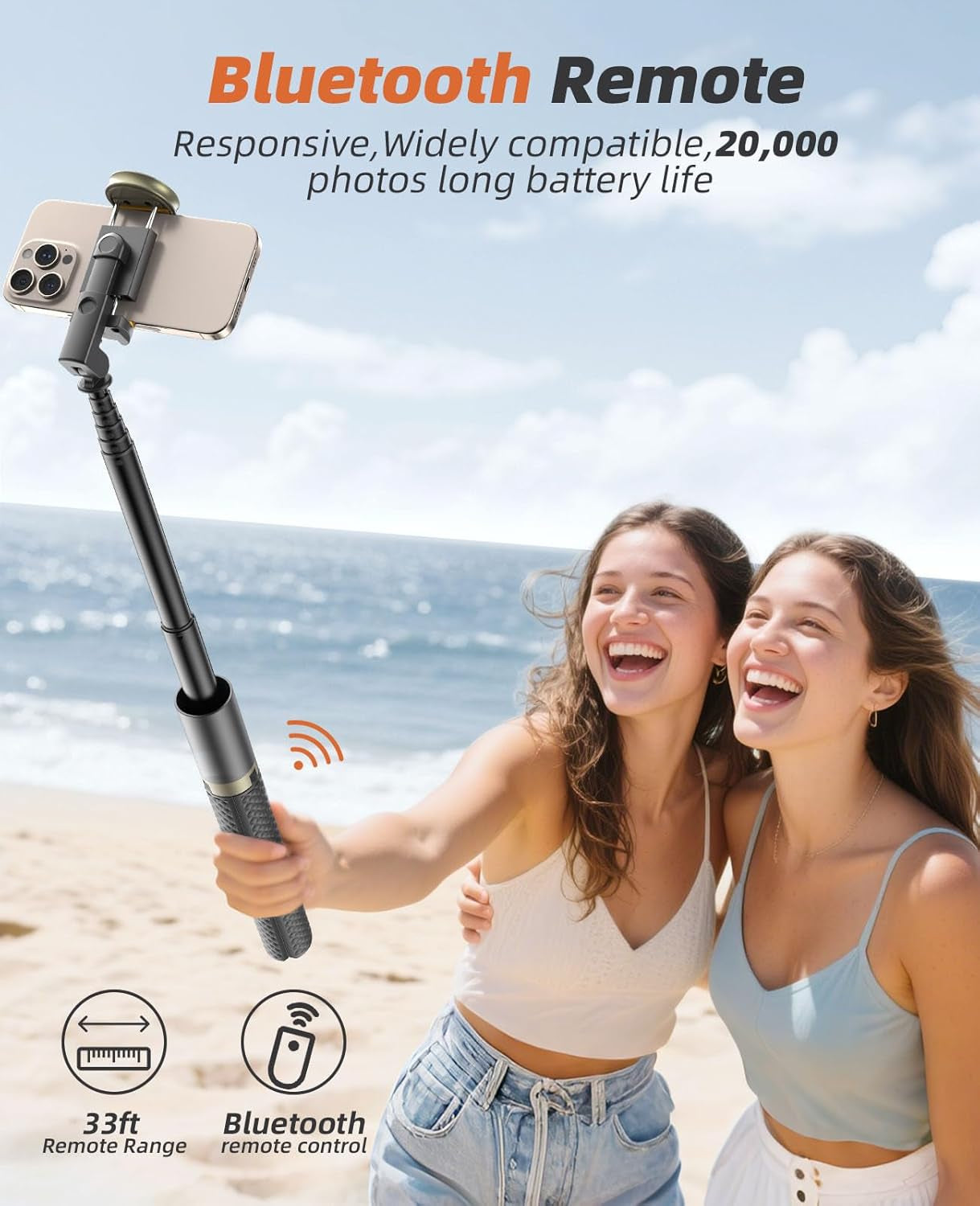 Vimose Phone Tripod & Selfie Stick with Remote for Video Recording Vlog - Extendable Tripod Stand 