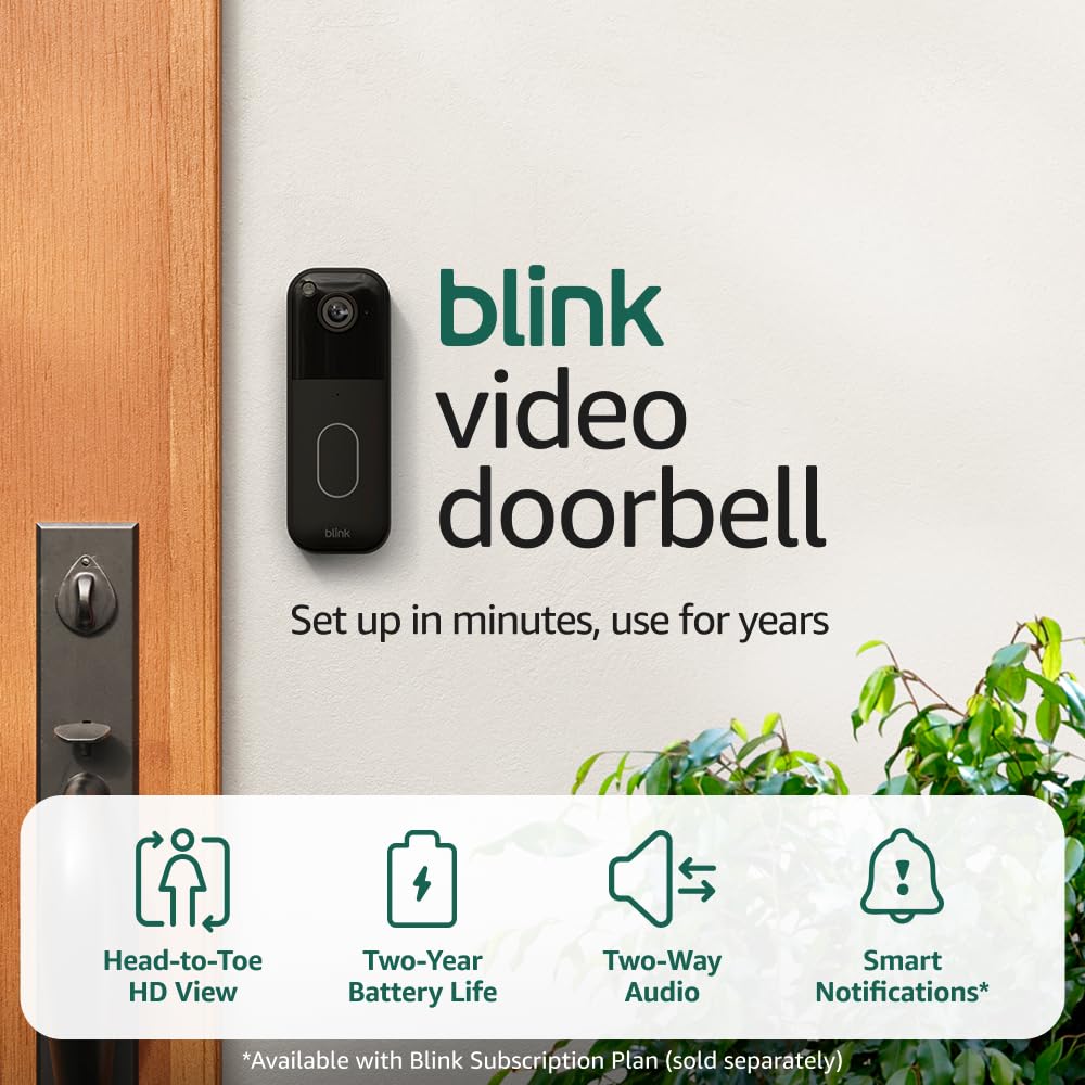 Blink Video Doorbell (Newest Model) – Head-To-Toe HD View - Sync Module Core Included 