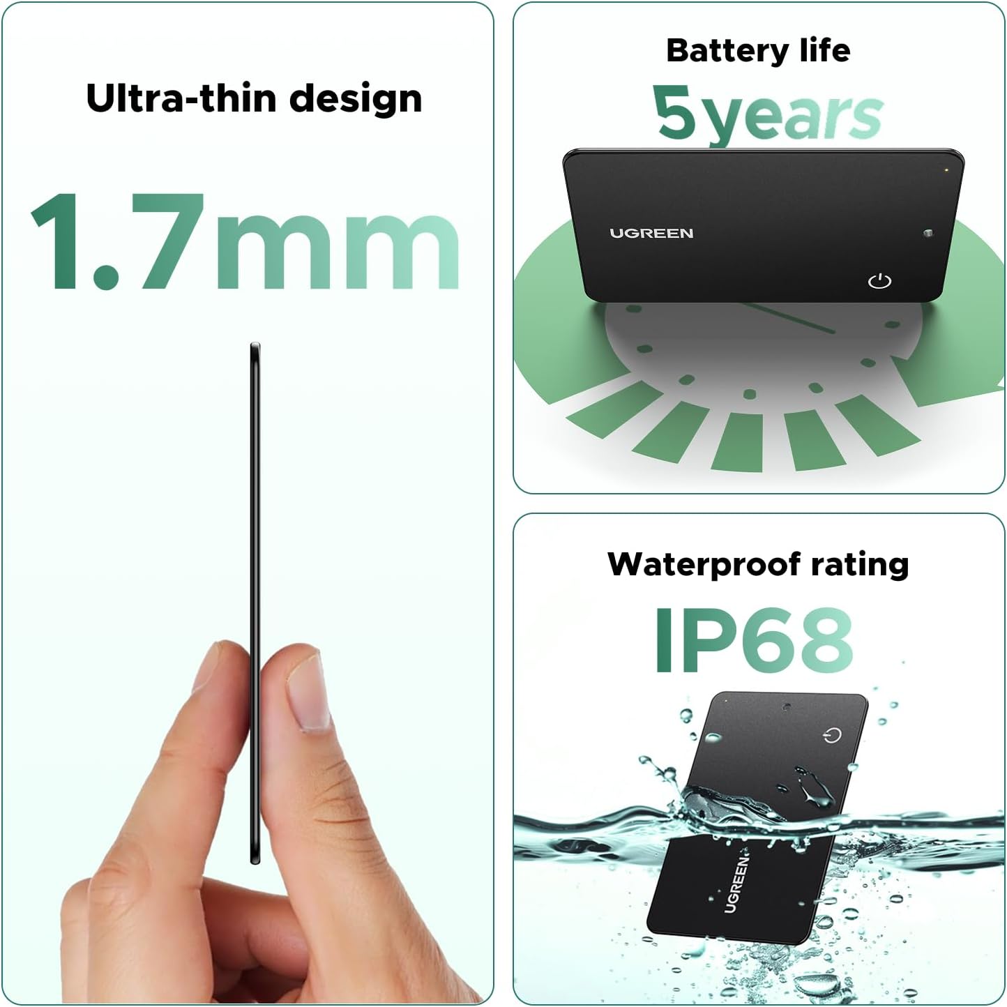 UGREEN FineTrack Slim G Bluetooth Tracker Card | Android Only