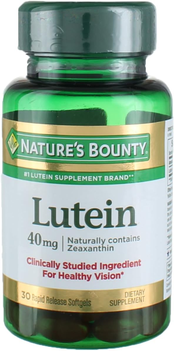 Nature's Bounty Lutein Soft Gels - Eye Health Supplements & Vitamins - Supports Vision Health - 40 Mg