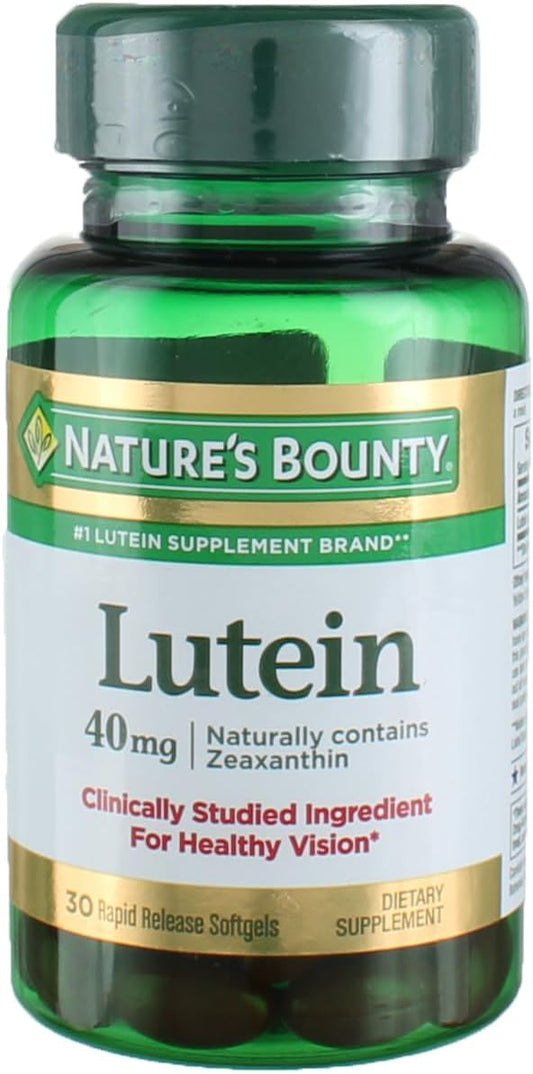 Nature's Bounty Lutein Soft Gels - Eye Health Supplements & Vitamins - Supports Vision Health - 40 Mg