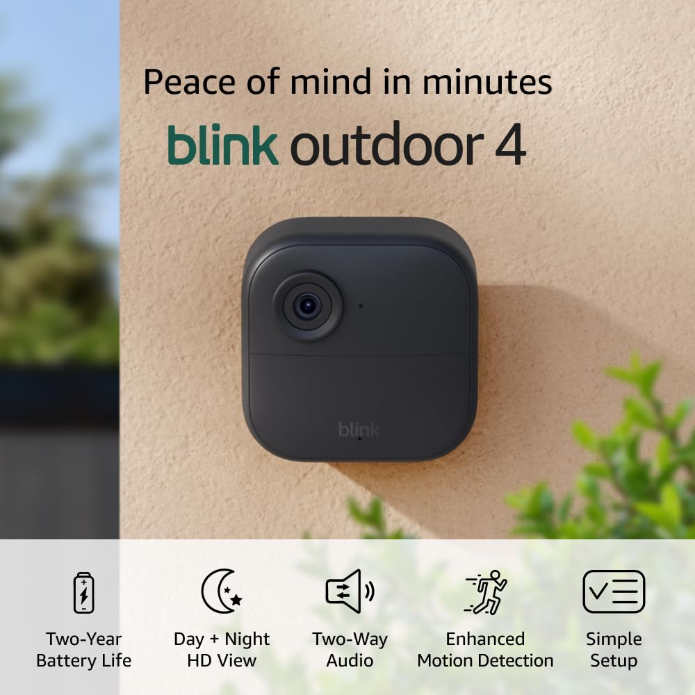 Blink Outdoor 4 Wireless Smart Security Camera - 1080P HD Day & Infrared Night View - Sync Module Core Included