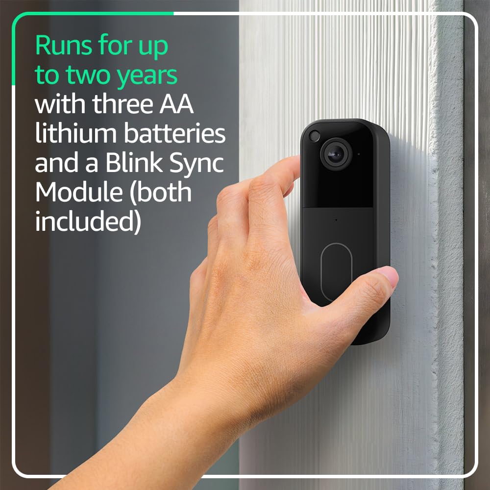 Blink Video Doorbell (Newest Model) – Head-To-Toe HD View - Sync Module Core Included 