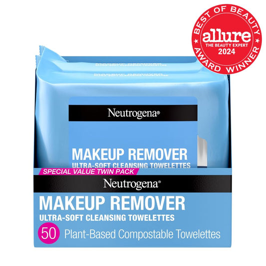 Neutrogena Makeup Remover Wipes, Daily Facial Cleanser Towelettes, Remove Oil & Makeup, Alcohol-Free Makeup Wipes