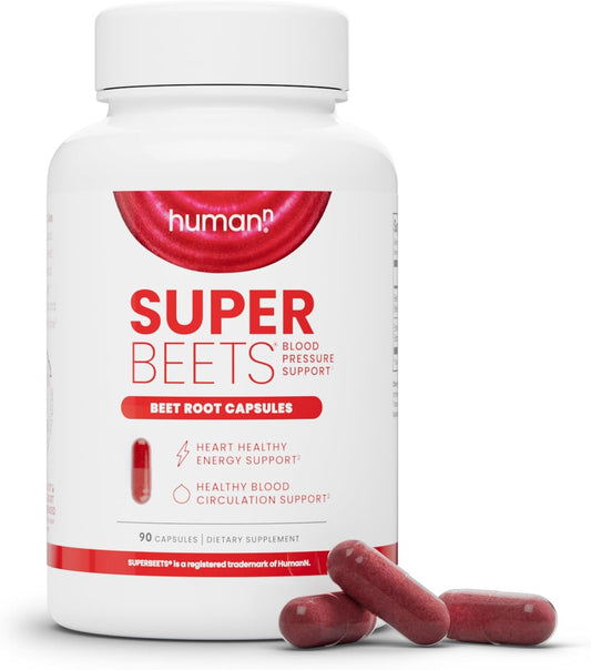 HumanN Superbeets Beet Root Quick Release Capsules 1000Mg - Helps Support Nitric Oxide Production, Blood Pressure, & Heart Health - Non-GMO