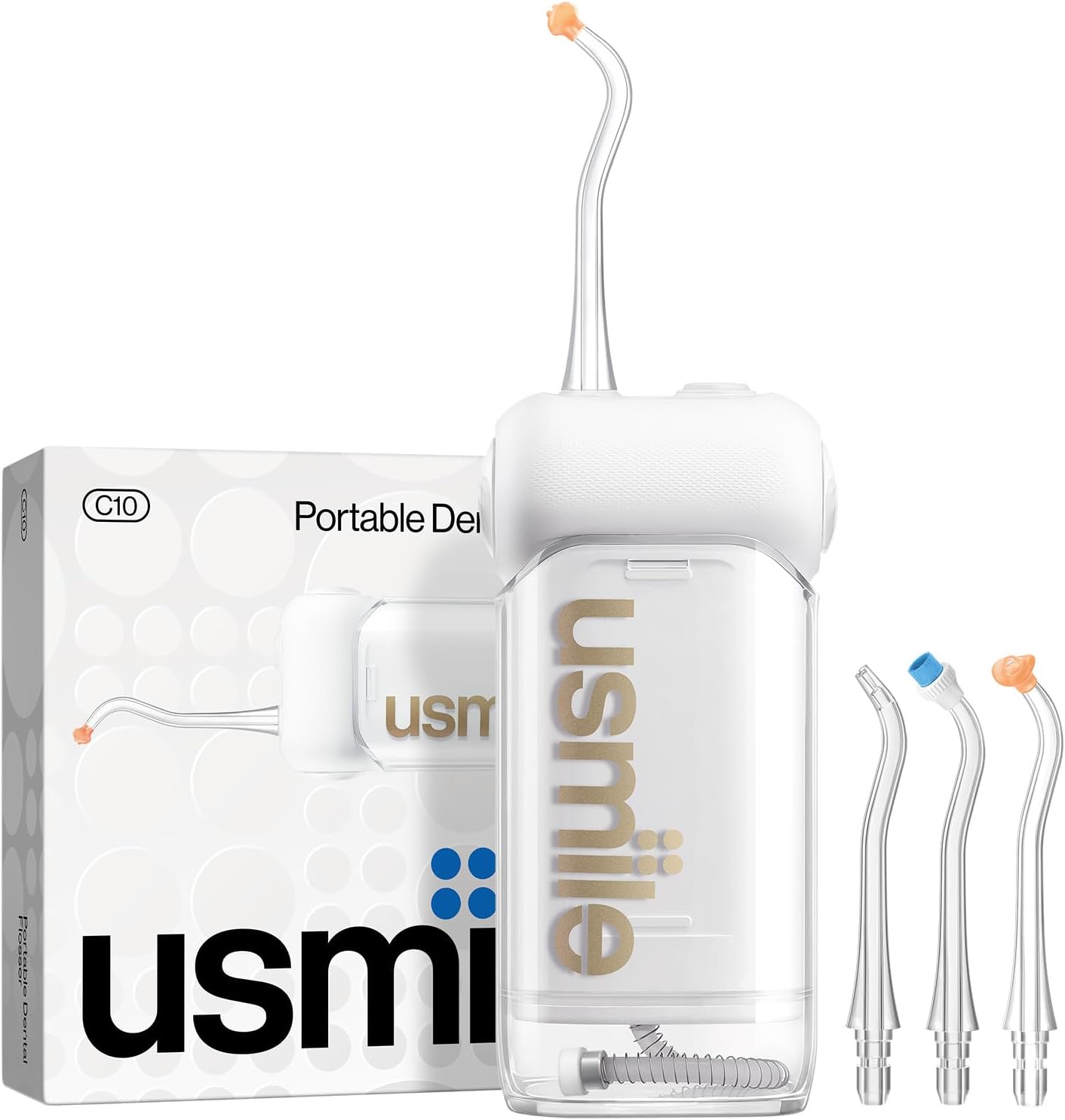 Usmile C10 Portable Water Flosser - Travel-Friendly - Dentist-Recommended for Braces, Implants & Sensitive Gums