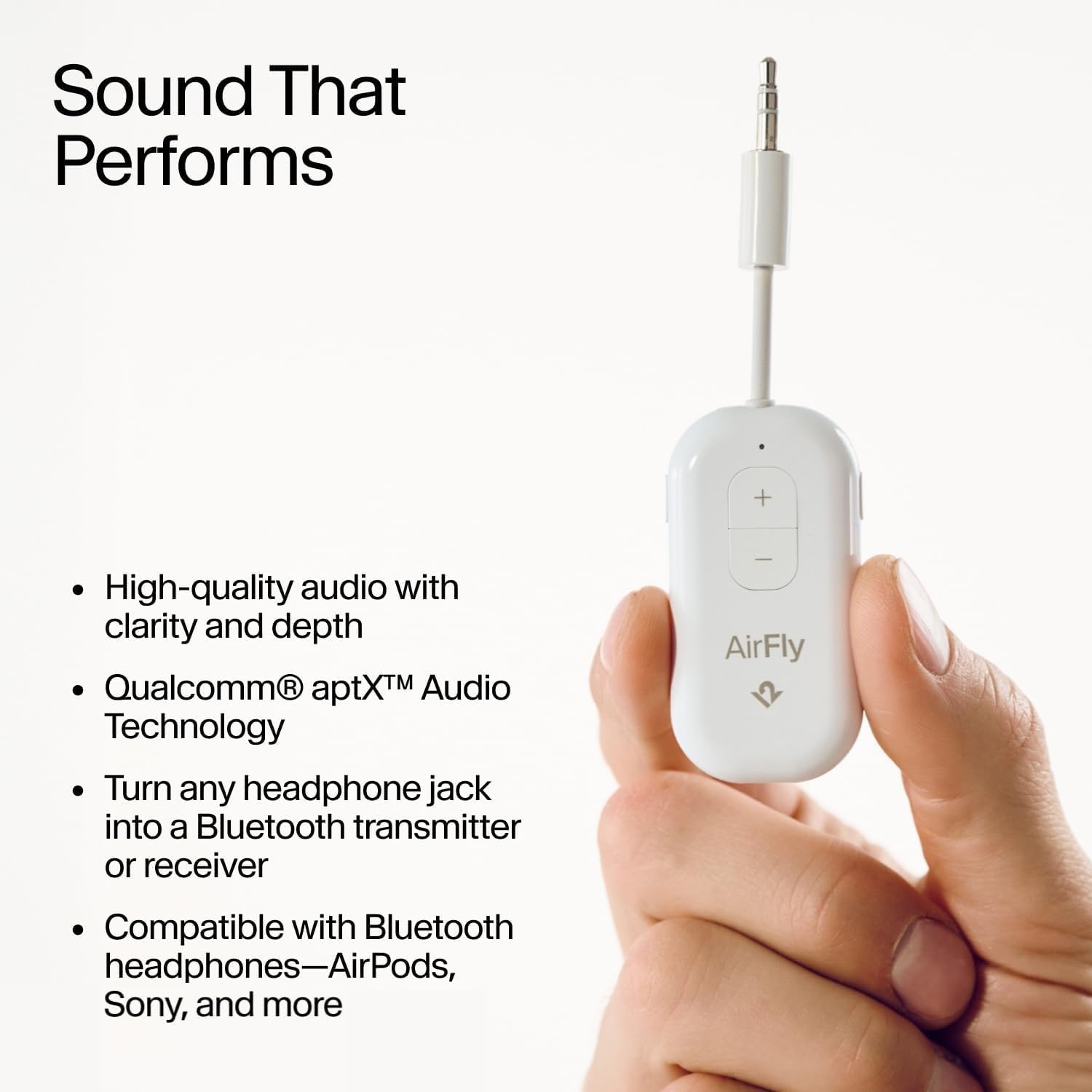 Airfly Pro 2 – Bluetooth Adapter for Airplane - Pairs to AirPods or Wireless Headphones – 3.5mm AUX Bluetooth Transmitter &  Receiver – Airplane Travel Essentials