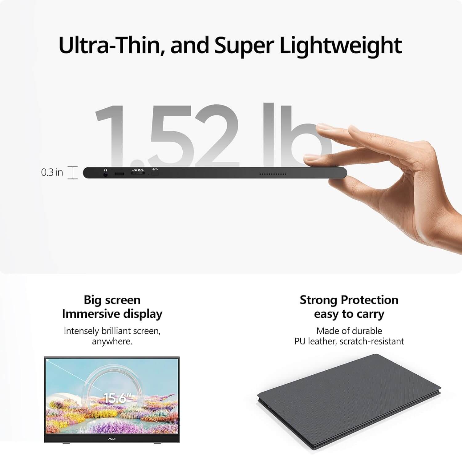 MNN 15.6 Portable Monitor – Ultra Slim FHD Display